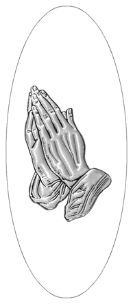 Silver Praying Hands White